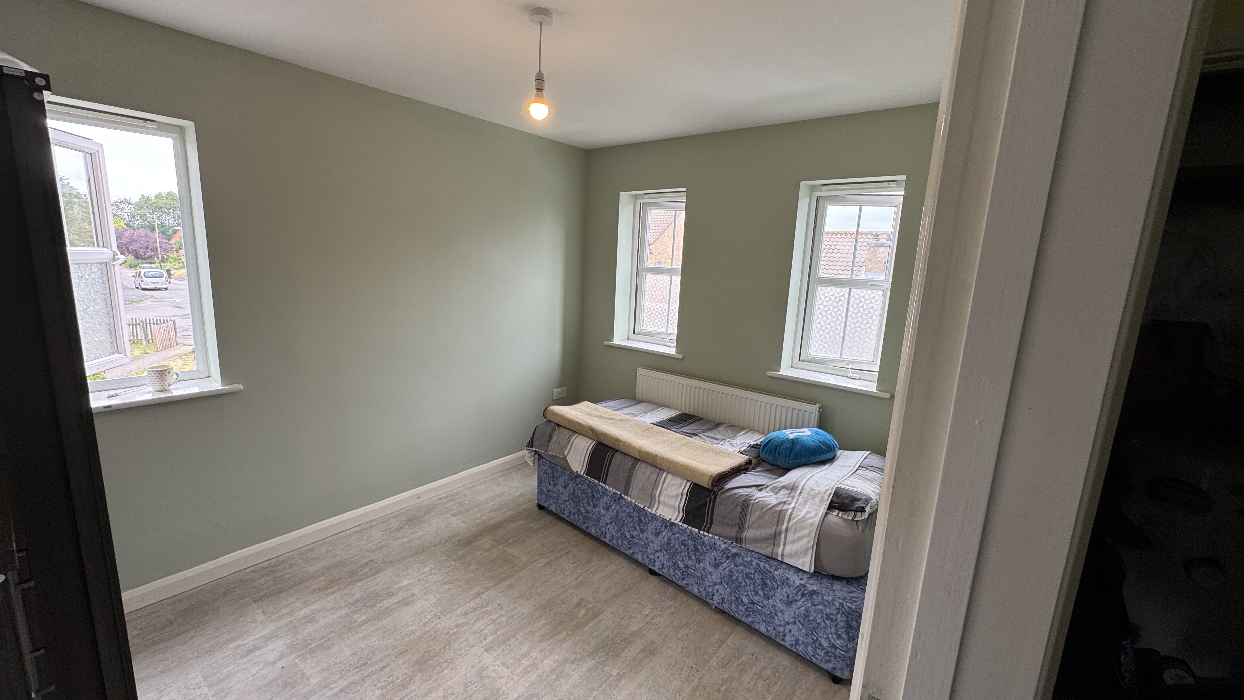 Detailed paintwork around window and trim